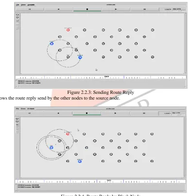 Figure 2.2.3: Sending Route Reply Figure 2.2.3 shows the route reply send by the other nodes to the source node