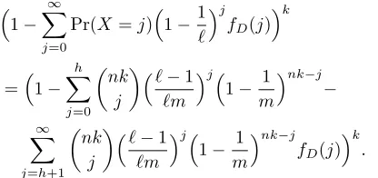Fig. 4.The detection probability functionimproved fD(j) for the B3 sequence D ={1, 4, 8, 13}