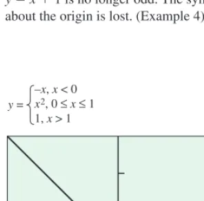 Figure 1.16 (a) When we add the con-stant term 1 to the function y � x2, the resulting function y � x2 � 1 is still evenand its graph is still symmetric about the y-axis