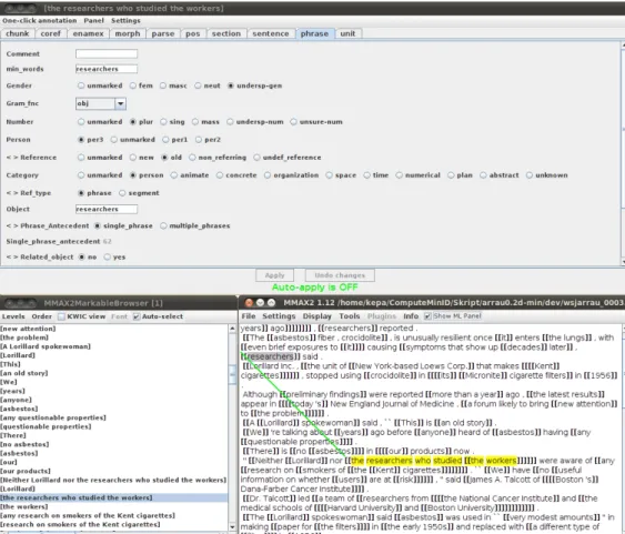 Figure 4.1: Annotation interface of MMAX