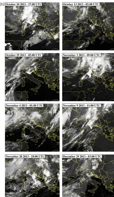 Figure 1. A total of 24 separate examples of linear-cloud formations over Italy (January 2010–December 2013), including the instance for22 April 2012 that Guangmeng and Jie (2013) claim led them to predict the M6.0 Earthquake on 20 May 2012.