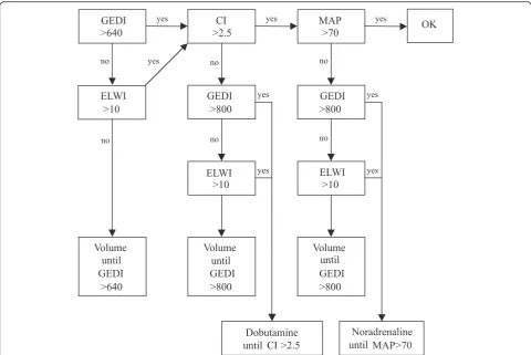 Fig. 1 Treatment algorithm in the goal-directed hemodynamic management group, modified according to [8]