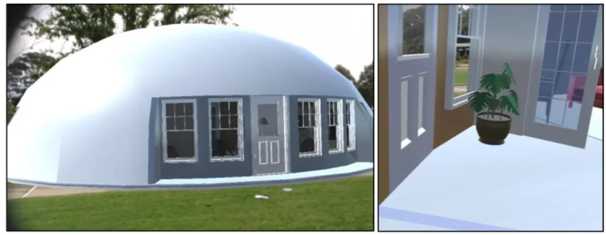 Fig. 1. Outdoor display of the virtual model using Vuforia. 