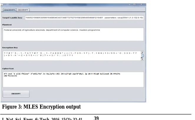 Figure 3: MLES Encryption output 