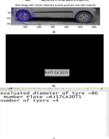 Figure 2.2.2.1: a) circle detection for diameter extraction b) circle detection for number of circles calculation 