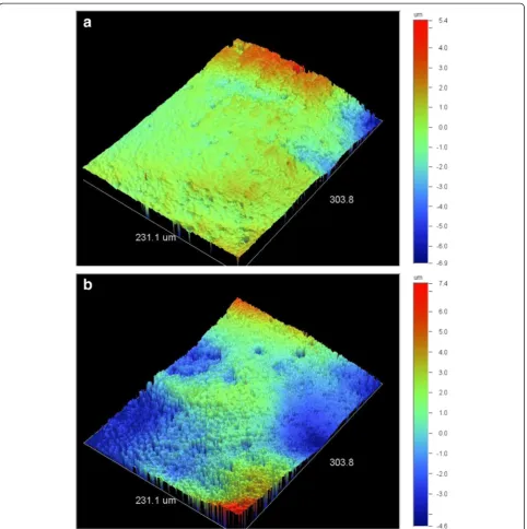 Figure 1 3D profilometric images of enamel interproximal areas before stripping (×20.3)