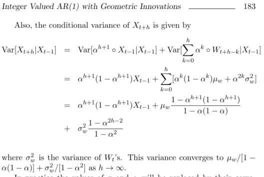 Figure 1 shows the sample paths of simulated INAR(1) processes with Ge(π) innovations for π = 0.1, 0.5 and α = 0.2, 0.5