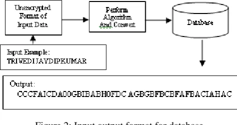 Figure 2: Input output format for database  