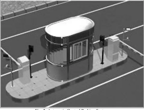 Fig. 2: Automatic Control Parking System Other systems use an electronic memory and a card reader, a portable terminal carried by a parking checker, a card having a magnetic track 
