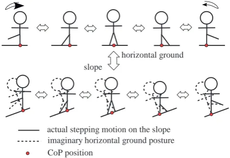 Fig. 1.Lateral stepping motion on different gradient condition.