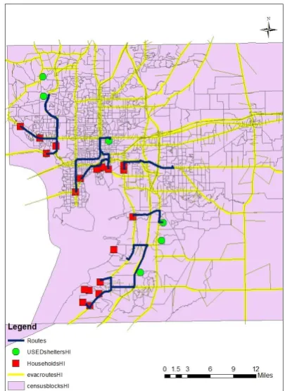 Fig. 7. Hillsborough County evacuation routes 
