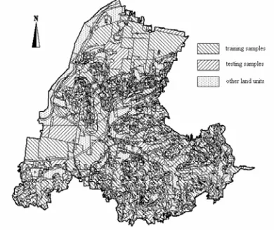Figure 8.  Distribution of training-set samples in the study area 