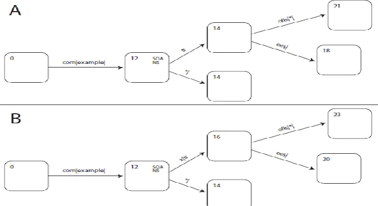 Figure 3: Examples of the DNS wildcard algorithm 