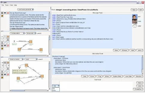Figure 5. Jack’s Omega+ client during a collaborative UML design process. 