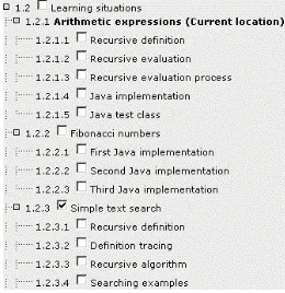 Figure 2. Predefined learning activities in COFALE 