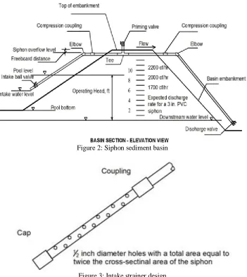 Figure 2: Siphon sediment basin  