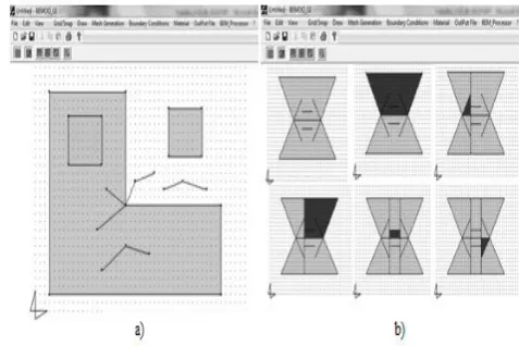 Figure 6 – a) geometry of the primary elements V-E-F; b) intersection, updating and creating new models