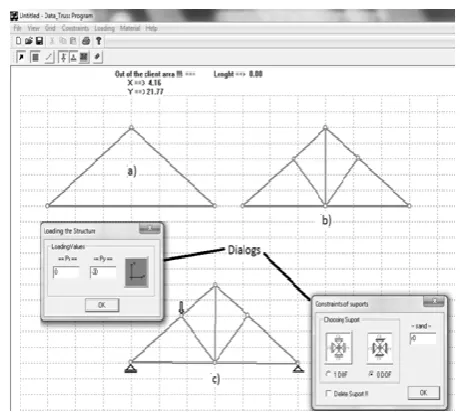 Figure 7 – TRUSS_GI program for modeling of planar trusses. 