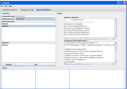 Figure 13. SCORPIO: a software component adaptation tool (screenshot)