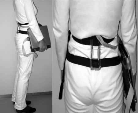Figure 1. Placement of the accelerometer sensor in the waist (used withpermission from [7]).