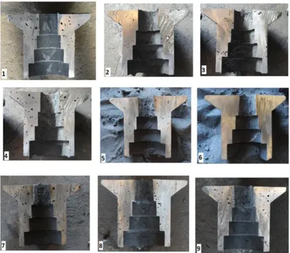 Fig. 2. A steel casting section resulted from 9 experiment