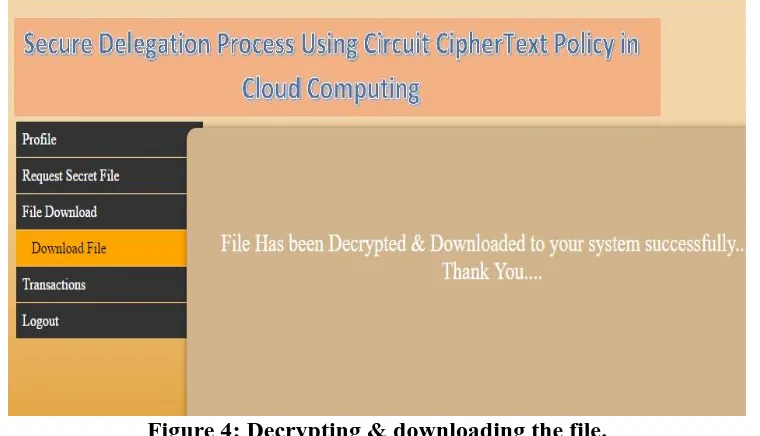 Figure 4: Decrypting & downloading the file. 