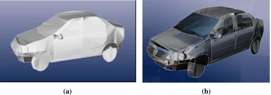 Fig 7: The 3D model of the Dacia Logan crashed vehicle, created in “PhotoModeler 