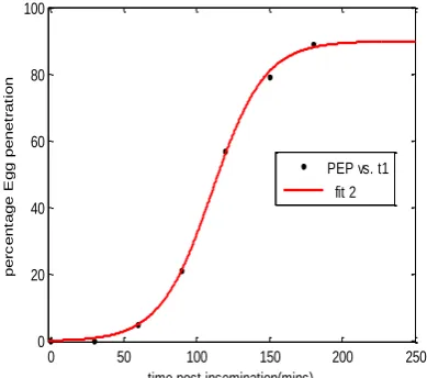 Figure 4b: Sperm percentage egg per minute versus time 
