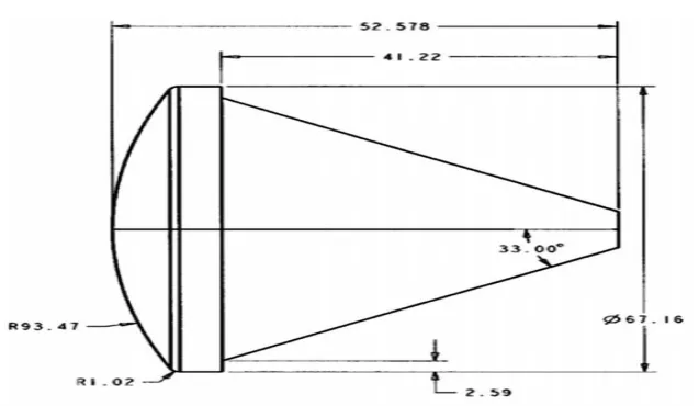 Fig 1:  Structure of FIRE II re-entry capsules. 