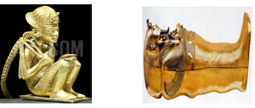 Fig 7: Copper axe from 18th Dynasty.[24]       Fig 8: Gold sandals from 18th Dynasty.[25] 