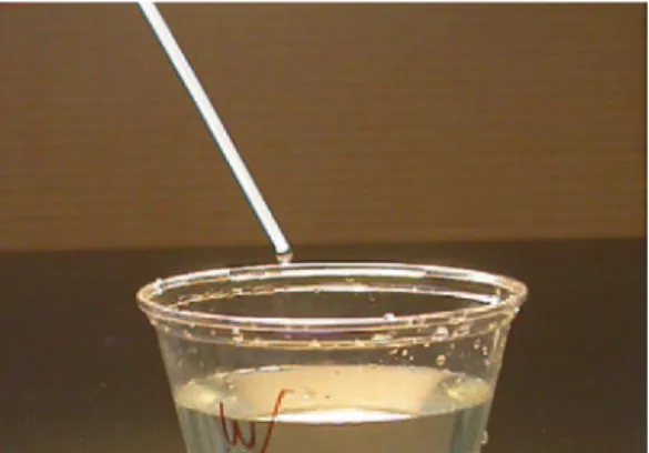 Figure 4. Dilute Liquid Soap Solution Added to Cup
