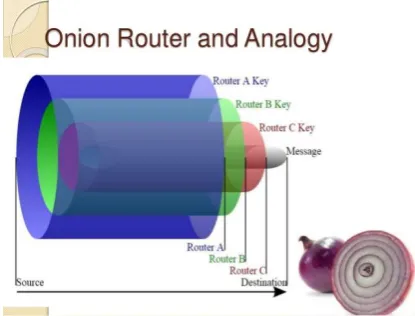 Fig 1.1: Message encrypted in the form of Onion. 