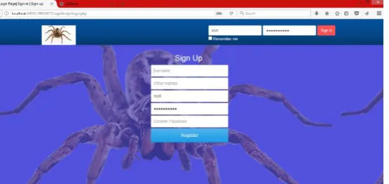 Fig 4.4 Registration Page of the Application 