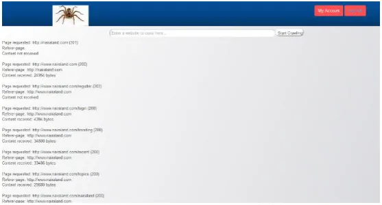 Fig 4.1: The Index Page after User Login. 