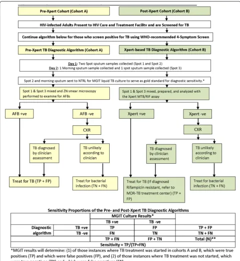 Fig. 2 Comparison of pre-X pert and Xpert-based TB diagnostic algorithms in adults