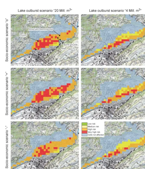 Table 5. Affected area per risk category as well as per land-use and intensity scenario