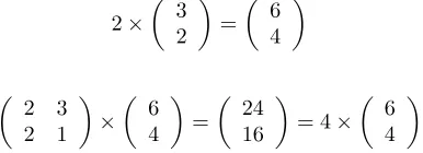 Figure 2.2: Example of one non-eigenvector and one eigenvector