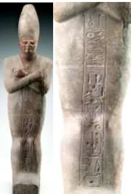 Fig.3.[12] The inscriptions were written on the dress of the statue using a hieroglyphic 