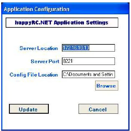 Figure A.5: ESS Application Settings Dialogue