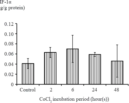 Figure 5. The influence of the CoCl2 induction on cytochrome-c. CoCl2 induction led to an increase in cytochrome-c concentration of T47D cells