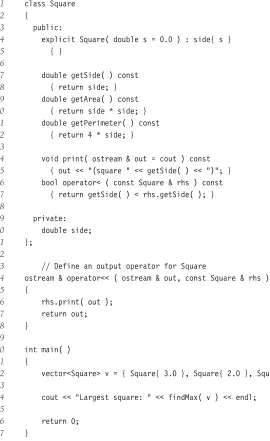 Figure 1.23Comparable can be a class type, such as Square