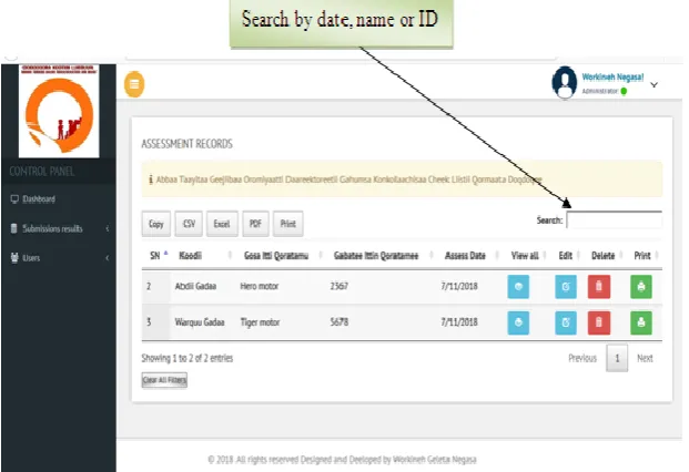Figure 9: Web service login screenshots. 