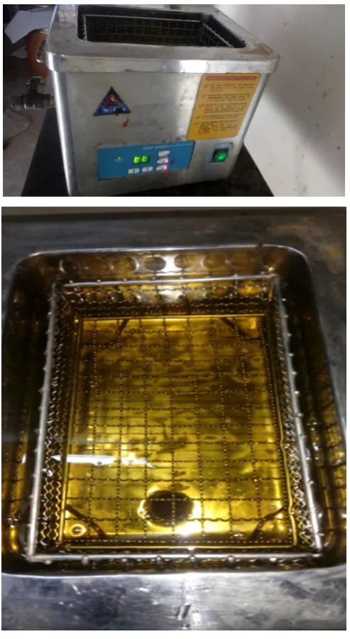 Fig. 3 (a) & (b) Ultrasonicator setup 