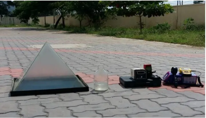 Fig. 1: Photographic View of The Components of Pyramid Solar Still. 