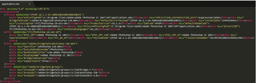 Figure 13: application.xml file. 