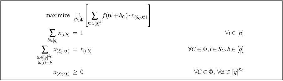 Figure 2: Basic LP relaxation for MA Xk- C SPq (f).