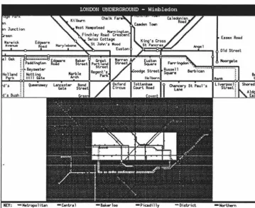 Figure 3.4 Split screen display of the London Underground map 