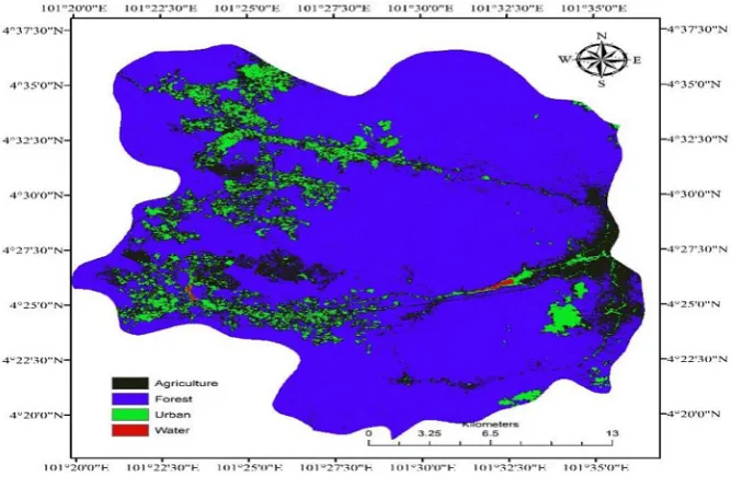 Figure 2. Land-use/land-cover map for the year 1986