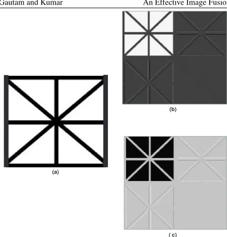 Figure 2: (a) Original image; (b) ﬁrst level DWT decomposition; (c)ﬁrst level MSVD decomposition.