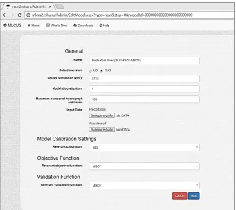 Figure 3. The software tab intended for the adjustment of technical parameters of model calibration